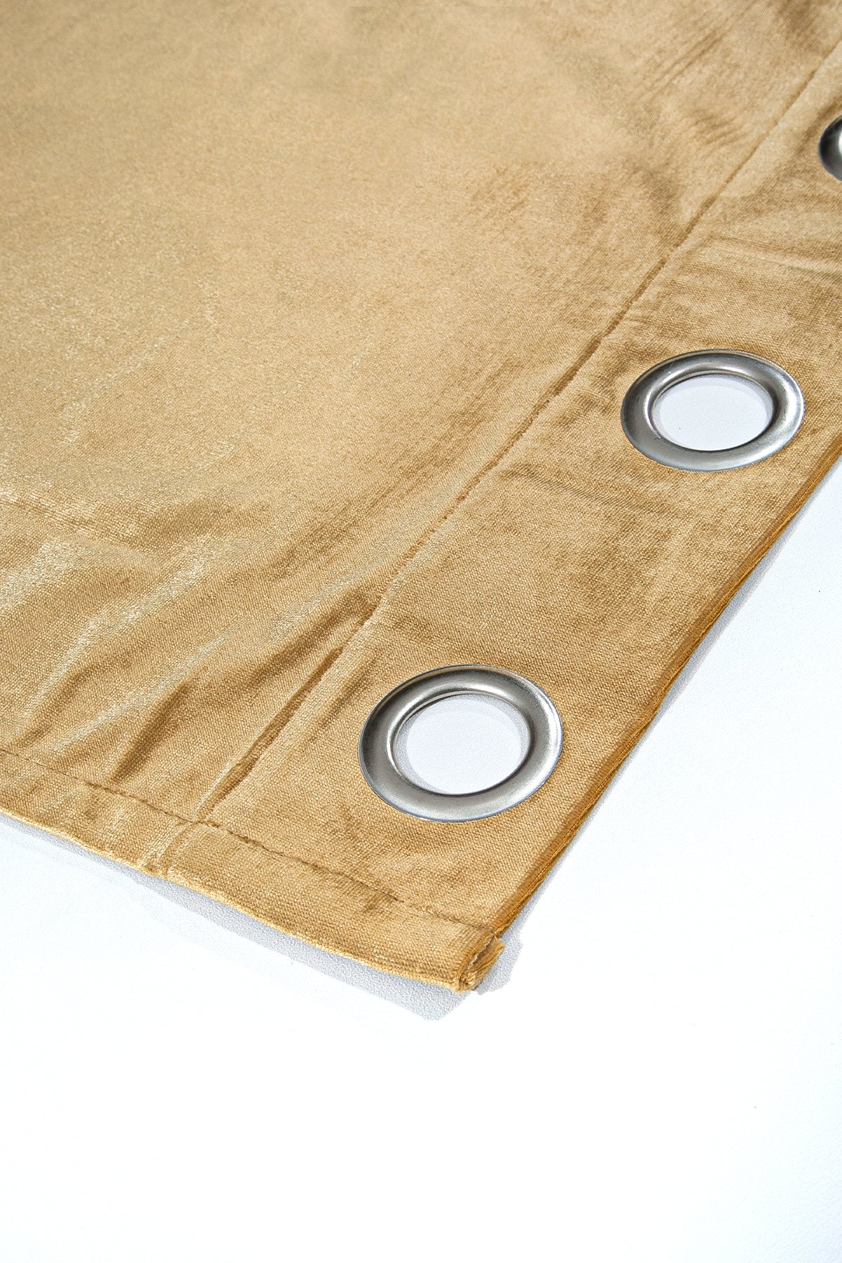 Kadife Halkalı Fon Perde Gold 140x260