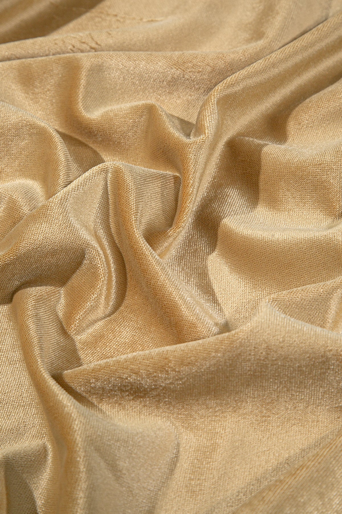 Kadife Halkalı Fon Perde Gold 140x260