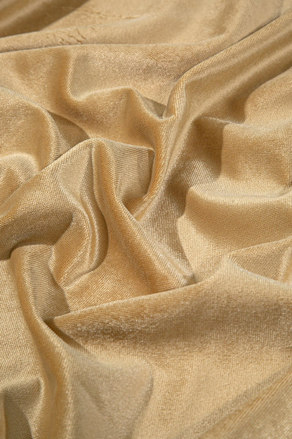 Kadife Halkalı Fon Perde Gold 140x260