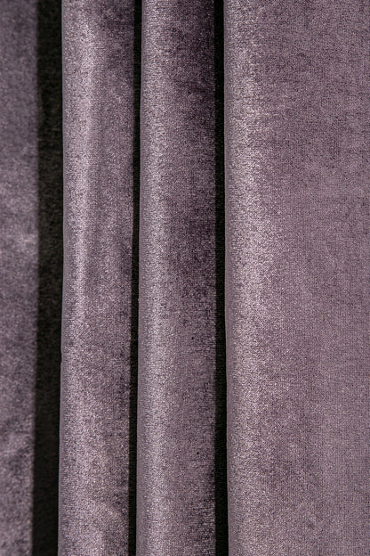 Kadife Halkalı Fon Perde Mor 140x260