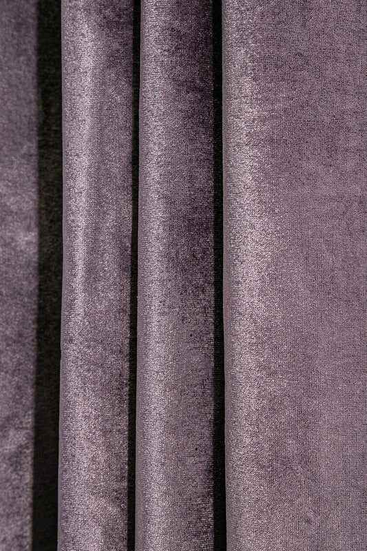 Kadife Halkalı Fon Perde Mor 140x260