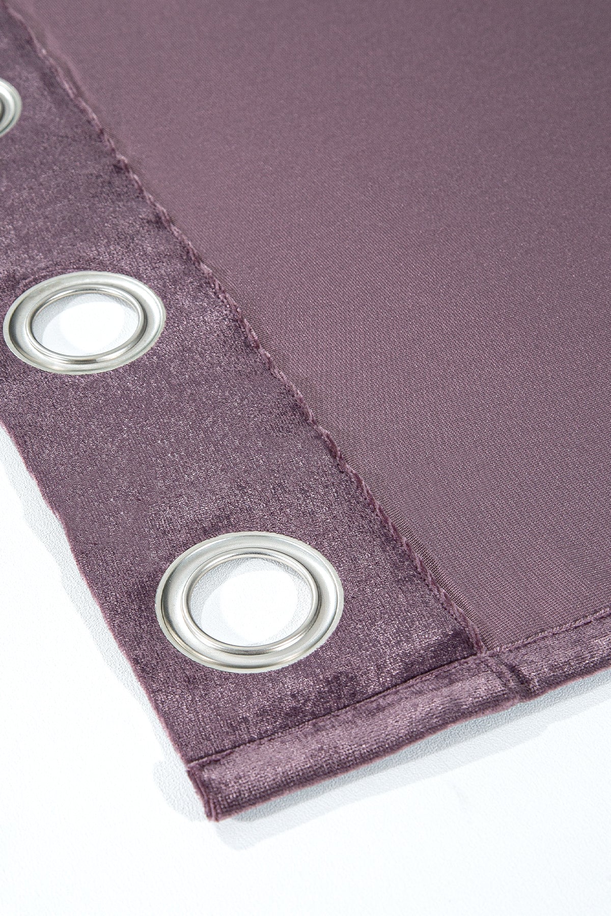 Kadife Halkalı Fon Perde Mor 140x260