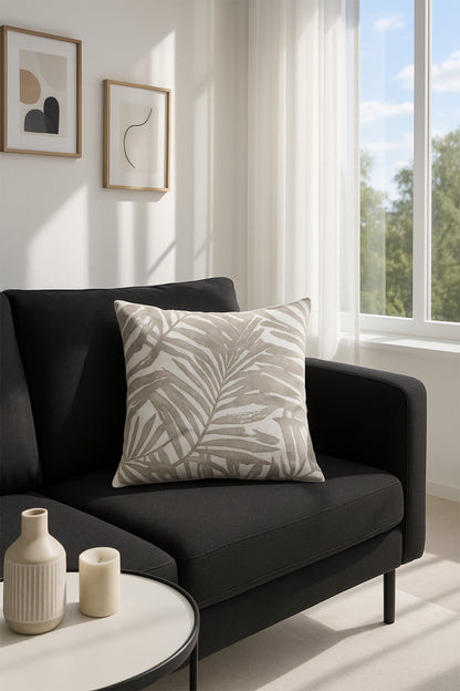 Kadife Kırlent Kılıfı Ekru Bej V1 50x50