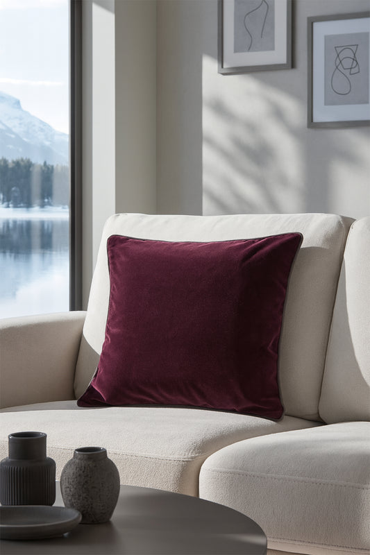 Kadife Kırlent Kılıfı Mor Lacivert V1 50x50