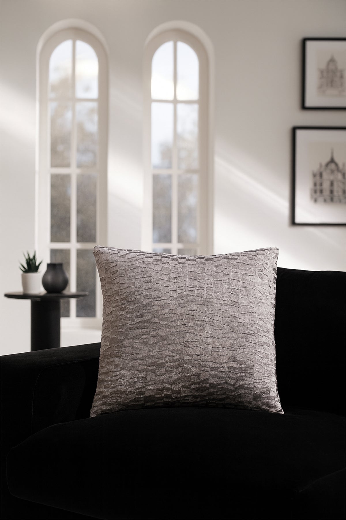 Kadife Kırlent Kılıfı Parlak Bej V1 45X45