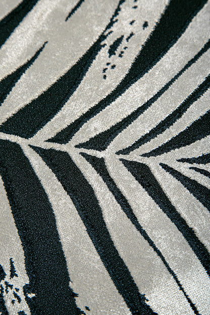 Kadife Kırlent Kılıfı Siyah Bej V1 55x65