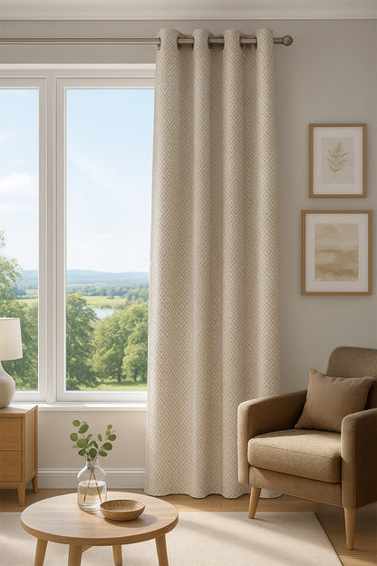 Lenzo Halkalı Fon Perde Krem 140x280