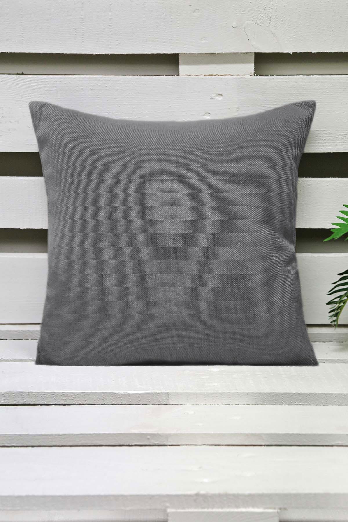 Melodie Keten Kırlent Kılıfı Antrasit 45x45 cm