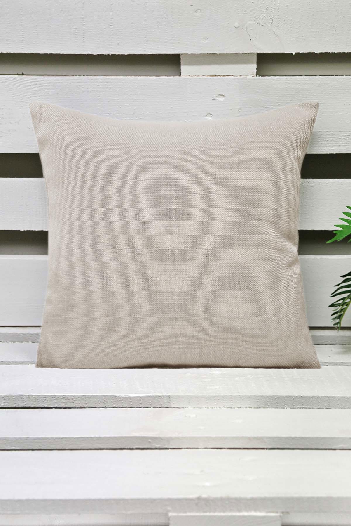 Melodie Keten Kırlent Kılıfı Krem 45x45 cm