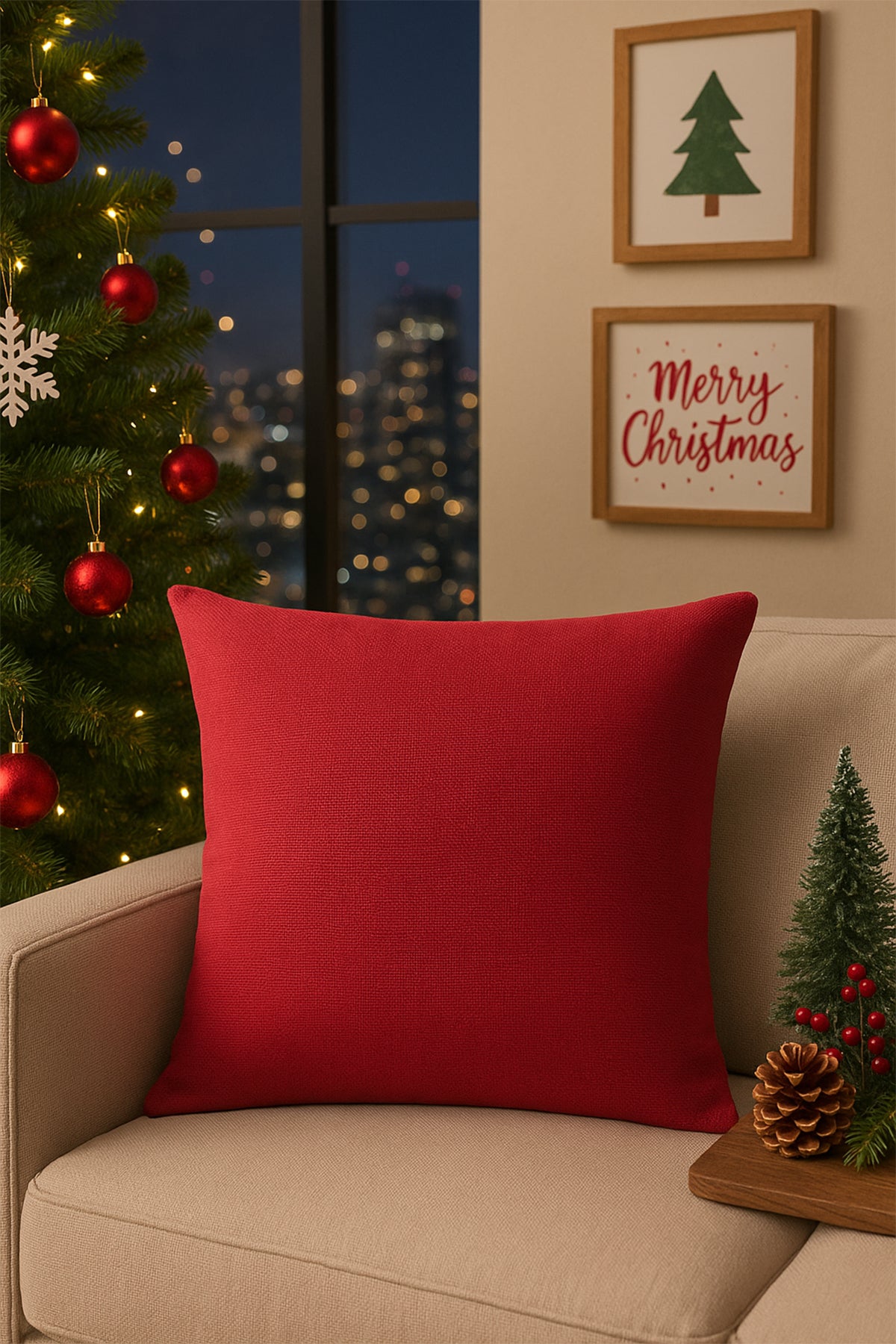 Nadia Kırlent Kılıfı Kırmızı V1 50x50