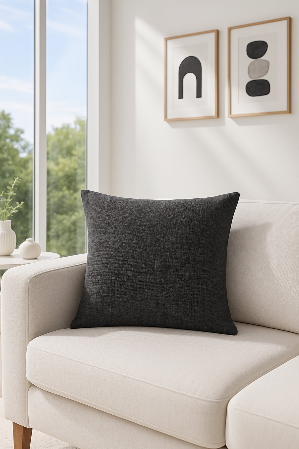 Nadia Kırlent Kılıfı Koyu Gri V1 38x38