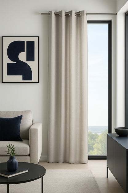 Osaka Halkalı Fon Perde Bej 140x260