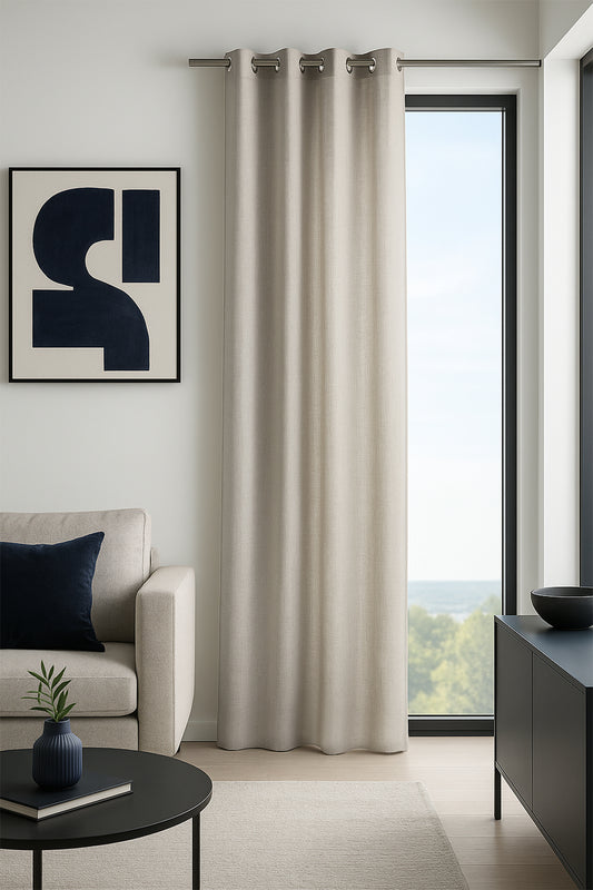 Osaka Halkalı Fon Perde Bej 140x260